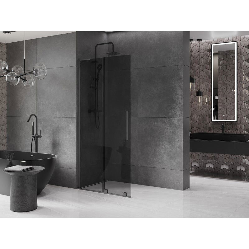 Mexen Velar L zuhanykabin tolóajtóval Walk-in 90 x 200 cm, grafit 8 mm, gunmetal - 871-090-003-43-95