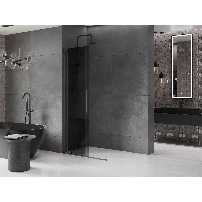Mexen Velar L Perete de duș glisant Walk-in 110 x 200 cm, grafit 8 mm, gun metal - 871-110-003-43-95