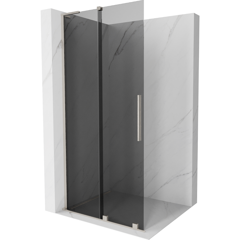 Mexen Velar L zuhanyfal tolóajtóval Walk-in 110 x 200 cm, grafit 8 mm, csiszolt nikkel - 871-110-003-43-97