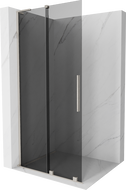 Mexen Velar L perete de duș Walk-in glisant 110 x 200 cm, grafit 8 mm, nichel periat - 871-110-003-43-97