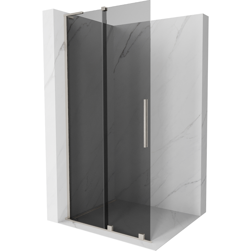 Mexen Velar L perete de duș culisant Walk-in 100 x 200 cm, grafit 8 mm, nichel periat - 871-100-003-43-97