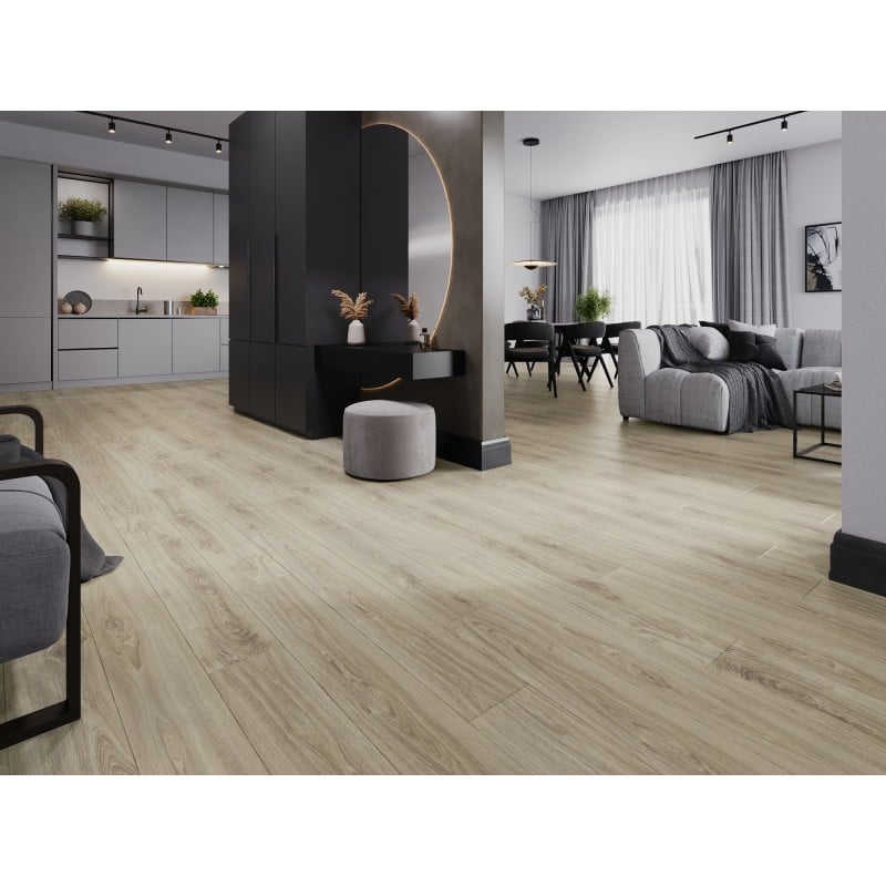 Mexen Madison mostră de panouri din vinil 1240 x 182 mm SPC 6,5 mm, suport IXPE 1,5 mm, 4 V-Fuga, Stejar - F1045-S