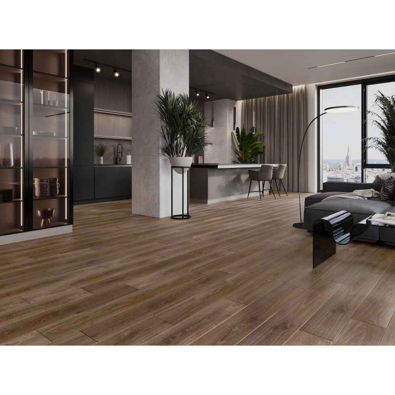 Mexen San Juan mostră de panouri vinilice 1240 x 182 mm SPC 6,5 mm, suport IXPE 1,5 mm, 4 V-Fuga, Stejar - F1049-S