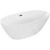Mexen Eris cadă freestanding 180 x 95 cm, albă, preaplin negru - 53441809500-70