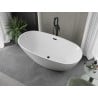 Mexen Eris cadă freestanding 180 x 95 cm, albă, preaplin negru - 53441809500-70