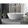 Mexen Eris cadă freestanding 180 x 95 cm, albă, preaplin negru - 53441809500-70