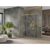 Mexen Omega 130 x 70 cm-es toló zuhanykabin, átlátszó, arany - 825-130-070-50-00