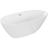Mexen Eris cadă freestanding 180 x 95 cm, albă, preaplin nichel periat - 53441809500-97