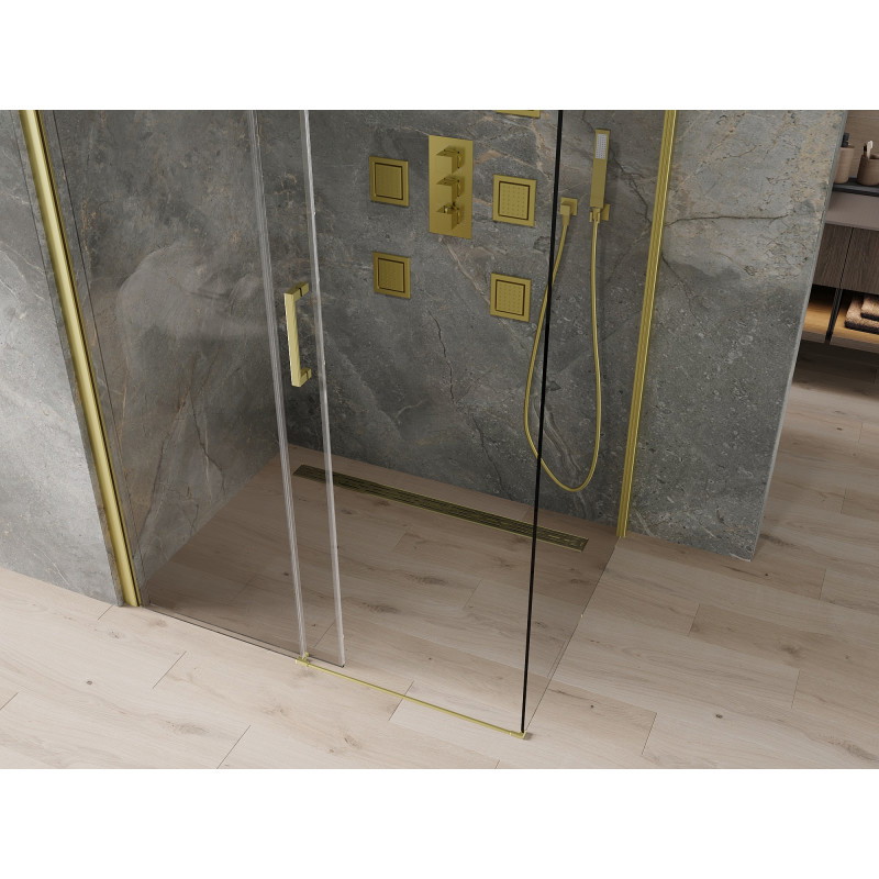 Mexen Omega toló zuhanykabin 130 x 80 cm, átlátszó, arany - 825-130-080-50-00