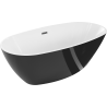 Mexen Eris cadă de baie freestanding 180 x 95 cm, alb/negru, preaplin gun metal - 53441809575-95