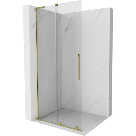 Mexen Velar L perete de duș culisant Walk-in 100 x 200 cm, transparent 8 mm, auriu - 871-100-003-03-50