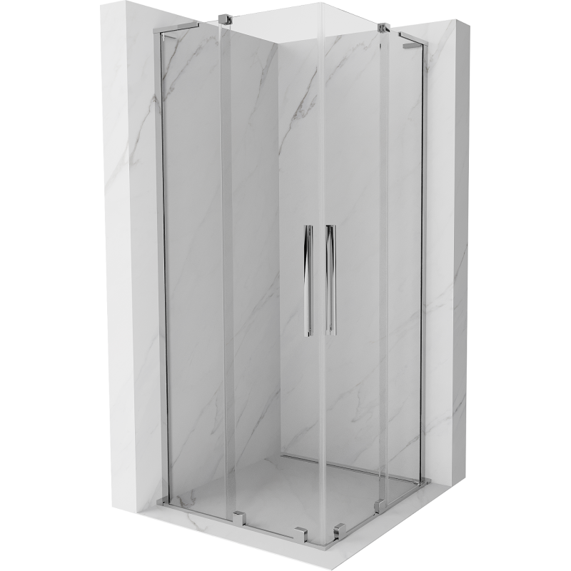 Mexen Velar L Duo cabină de duș glisantă 80 x 80 cm, transparentă, crom - 871-080-080-02-03-01