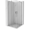 Mexen Velar L Duo tolóajtós zuhanykabin 90 x 90 cm, átlátszó, króm - 871-090-090-02-03-01