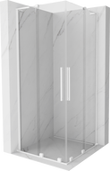 Cabină de duș glisantă Mexen Velar L Duo 80 x 80 cm, transparent, albă - 871-080-080-02-03-20