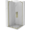Cabină de duș glisantă Mexen Velar L Duo 80 x 80 cm, transparentă, aurie - 871-080-080-02-03-50