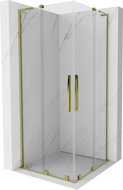 Mexen Velar L Duo cabină de duș glisantă 80 x 80 cm, transparentă, auriu - 871-080-080-02-03-50