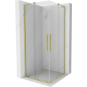 Cabină de duș Mexen Velar L Duo culisabilă 90 x 90 cm, transparentă, auriu periat - 871-090-090-02-03-55