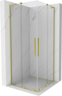 Mexen Velar L Duo cabină de duș glisantă 100 x 100 cm, transparent, auriu periat - 871-100-100-02-03-55