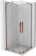 Mexen Velar L Duo cabină de duș glisantă 80 x 80 cm, transparent, aur roz - 871-080-080-02-03-60