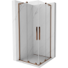 Cabina de duș glisantă Mexen Velar L Duo 100 x 100 cm, transparent, aur roz - 871-100-100-02-03-60