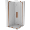 Mexen Velar L Duo cabină de duș culisantă 80 x 80 cm, transparentă, cupru periat - 871-080-080-02-03-65