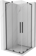 Mexen Velar L Duo cabină de duș glisantă 80 x 80 cm, transparent, gri metalic periat - 871-080-080-02-03-66