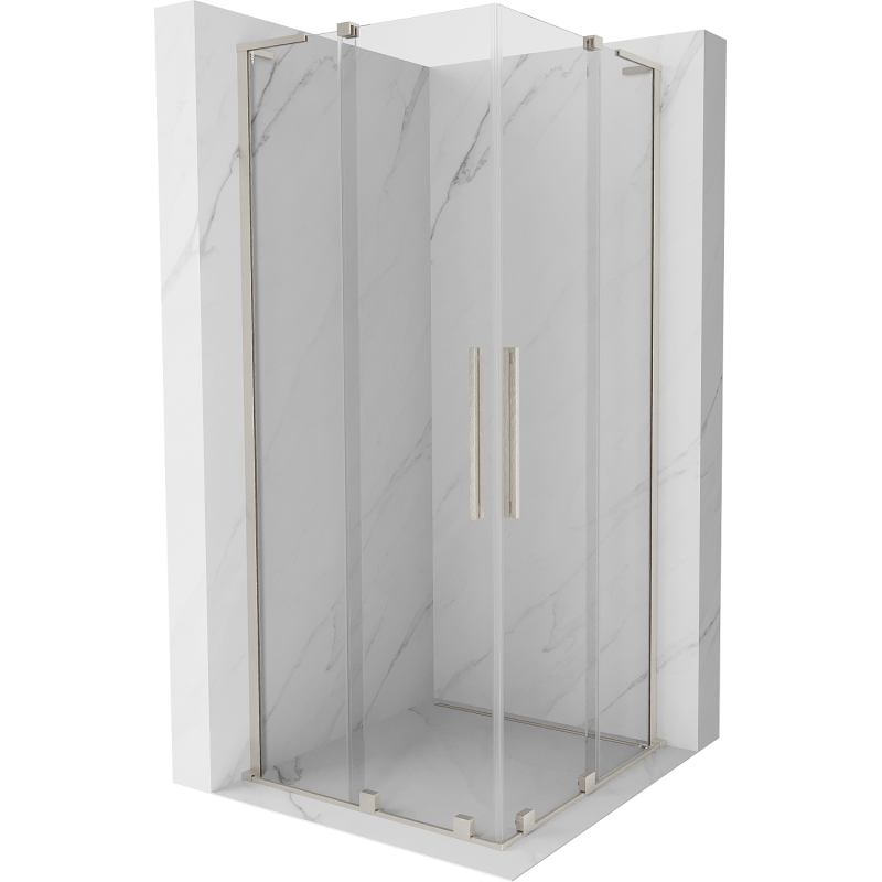 Mexen Velar L Duo cabină de duș glisantă 90 x 90 cm, transparent, nichel periat - 871-090-090-02-03-97