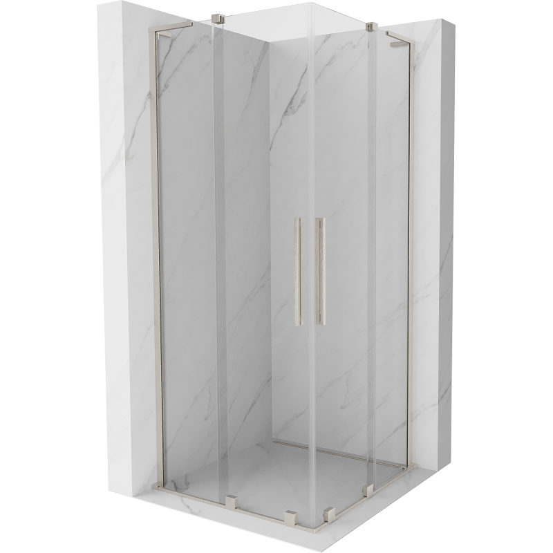 Cabină de duș glisantă Mexen Velar L Duo 100 x 100 cm, transparentă, nichel periat - 871-100-100-02-03-97