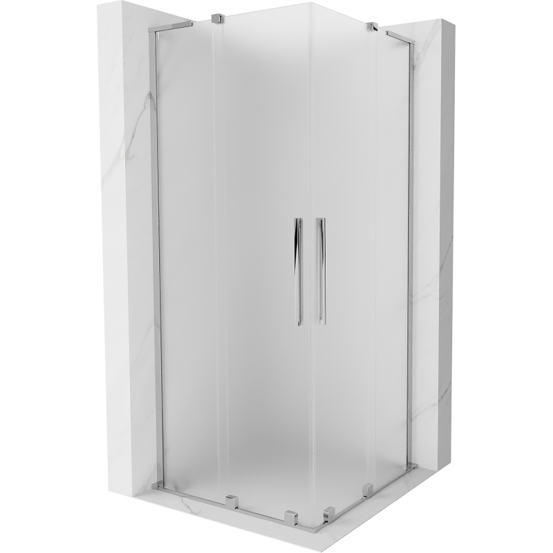 Cabină de duș glisantă Mexen Velar L Duo 80 x 80 cm, înghețat, crom - 871-080-080-02-33-01