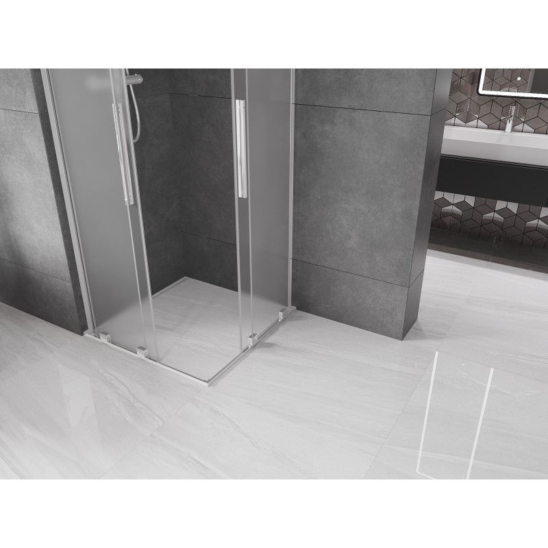 Mexen Velar L Duo cabină de duș glisantă 90 x 90 cm, înghețat, crom - 871-090-090-02-33-01