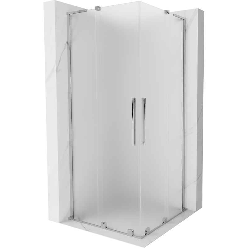 Mexen Velar L Duo cabină de duș glisantă 100 x 100 cm, mat, crom - 871-100-100-02-33-01