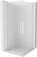 Mexen Velar L Cabină de duș Duo culisantă 80 x 80 cm, geam mat, albă - 871-080-080-02-33-20