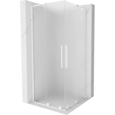 Mexen Velar L Duo cabină de duș glisantă 100 x 100 cm, mat, alb - 871-100-100-02-33-20