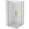 Mexen Velar L Duo cabină de duș glisantă 80 x 80 cm, înghețat, aurie - 871-080-080-02-33-50