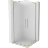 Cabină de duș culisantă Mexen Velar L Duo 100 x 100 cm, mat, auriu periat - 871-100-100-02-33-55