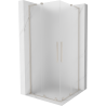 Mexen Velar L Duo cabină de duș glisantă 80 x 80 cm, înghețat, nichel periat - 871-080-080-02-33-97