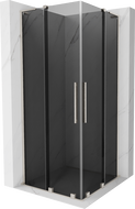 Mexen Velar L Duo cabină de duș cu ușă glisantă 90 x 90 cm, grafit, nichel periat - 871-090-090-02-43-97