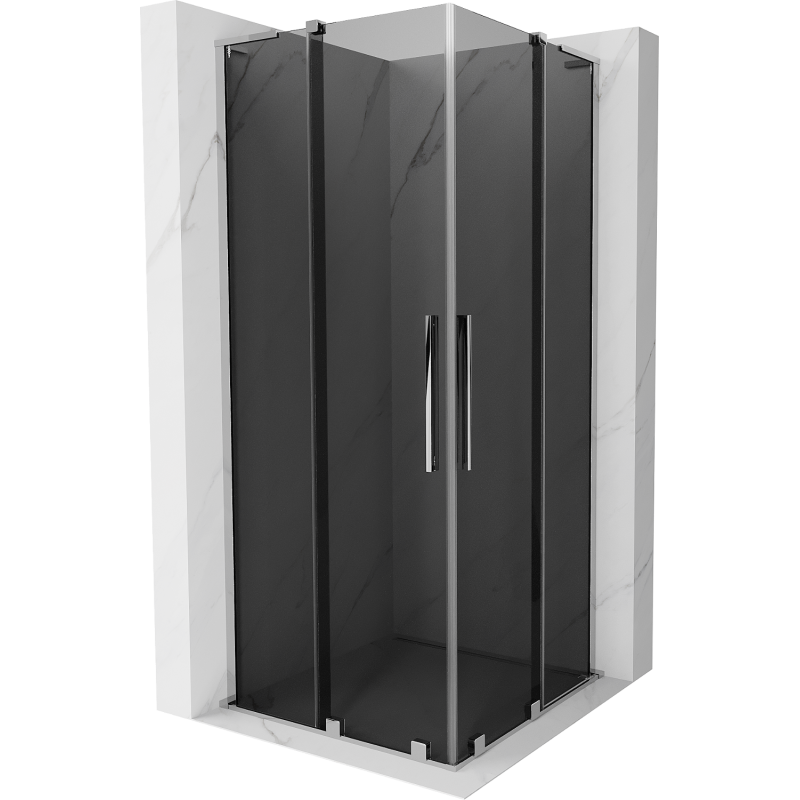Mexen Velar L Duo cabină de duș culisantă 100 x 100 cm, grafit, crom - 871-100-100-02-43-01