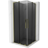 Mexen Velar L Duo cabină de duș glisantă 90 x 90 cm, grafit, auriu - 871-090-090-02-43-50