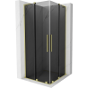 Mexen Velar L Duo cabină de duș glisantă 80 x 80 cm, grafit, auriu periat - 871-080-080-02-43-55