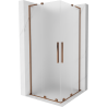 Mexen Velar L Duo cabină de duș glisantă 80 x 80 cm, înghețat, aur roz - 871-080-080-02-33-60
