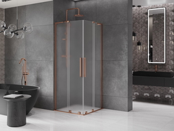 Mexen Velar L Duo cabină de duș glisantă 100 x 100 cm, mat, aur roz - 871-100-100-02-33-60