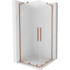 Mexen Velar L Duo cabină de duș glisantă 90 x 90 cm, înghețat, cupru periat - 871-090-090-02-33-65