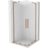 Mexen Velar L Duo cabină de duș glisantă 100 x 100 cm, înghețată, cupru periat - 871-100-100-02-33-65