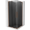 Cabină de duș glisantă Mexen Velar L Duo 100 x 100 cm, grafit, cupru periat - 871-100-100-02-43-65