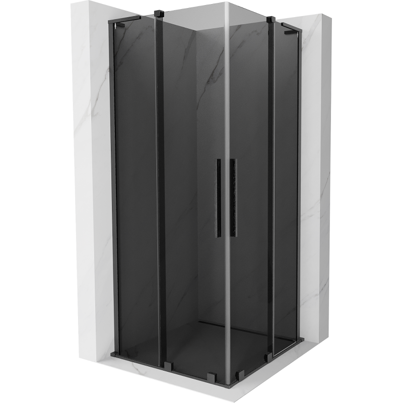 Mexen Velar L Duo cabină de duș culisantă 100 x 100 cm, grafit, gun gray periat - 871-100-100-02-43-66