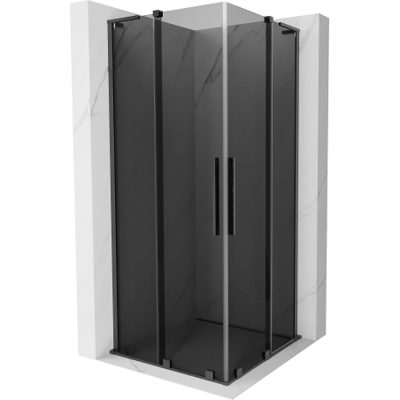 Mexen Velar L Duo cabină de duș culisantă 100 x 100 cm, grafit, gun gray periat - 871-100-100-02-43-66