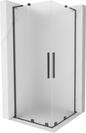 Mexen Velar L Duo cabină de duș glisantă 80 x 80 cm, înghețat, gri armat periat - 871-080-080-02-33-66