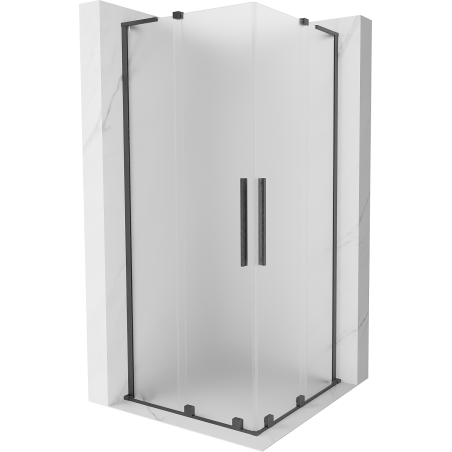 Cabină de duș culisantă Mexen Velar L Duo 100 x 100 cm, mat, gri armă periat - 871-100-100-02-33-66