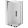 Mexen Velar L Duo cabină de duș glisantă 90 x 90 cm, înghețat, negru - 871-090-090-02-33-70